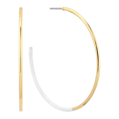 White Color Block Hoops