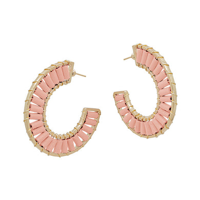 Gold & Peach Bead Hoops