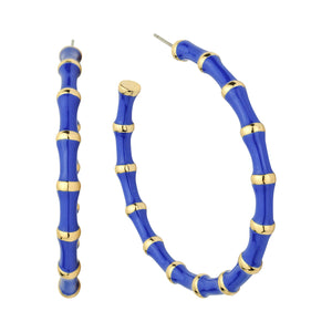 Blue Large Bamboo Hoops