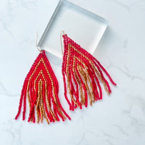 Red and Gold Beaded Fringes