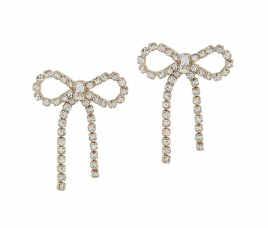 Rhinestone Bow Drops