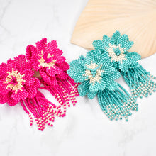 Load image into Gallery viewer, Teal Flower Fringe