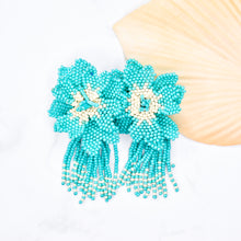 Load image into Gallery viewer, Teal Flower Fringe