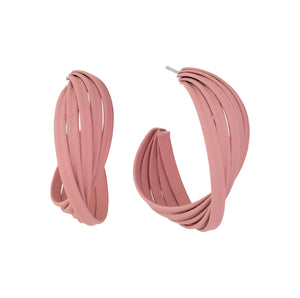 Pink Twisted Hoops
