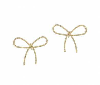 Gold Simple Bow Studs