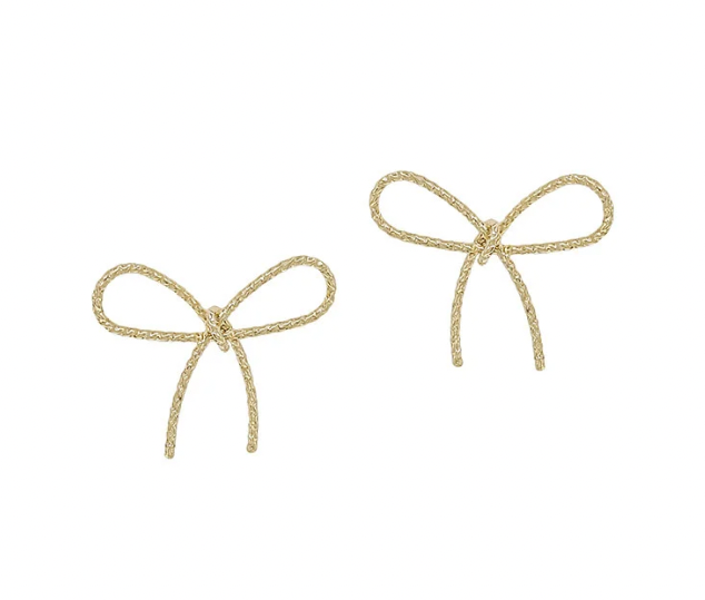 Gold Simple Bow Studs