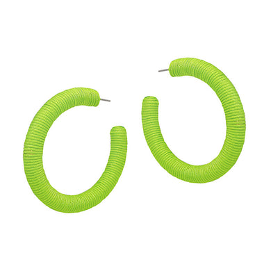 Neon Green Thread Hoops