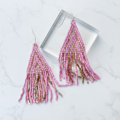 Light Pink and Gold Beaded Fringes