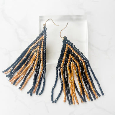 Gold and Black Beaded Fringes