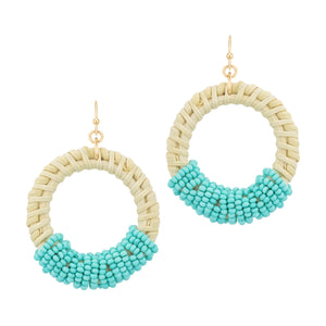 Turquoise Beaded Rattan