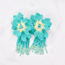 Load image into Gallery viewer, Teal Flower Fringe