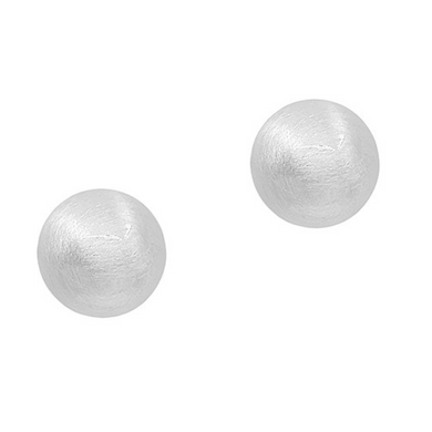 Large Matte Silver Ball Stud