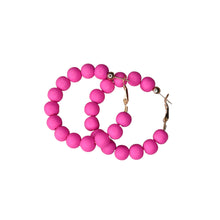 Load image into Gallery viewer, Hot Pink Ball of Fun Hoops