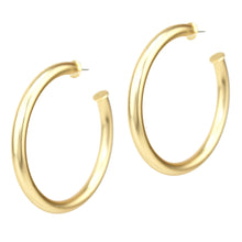 Load image into Gallery viewer, Large Matte Gold Hoop