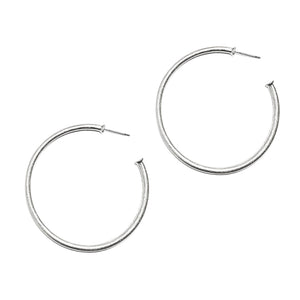 Matte Silver Skinny Hoop