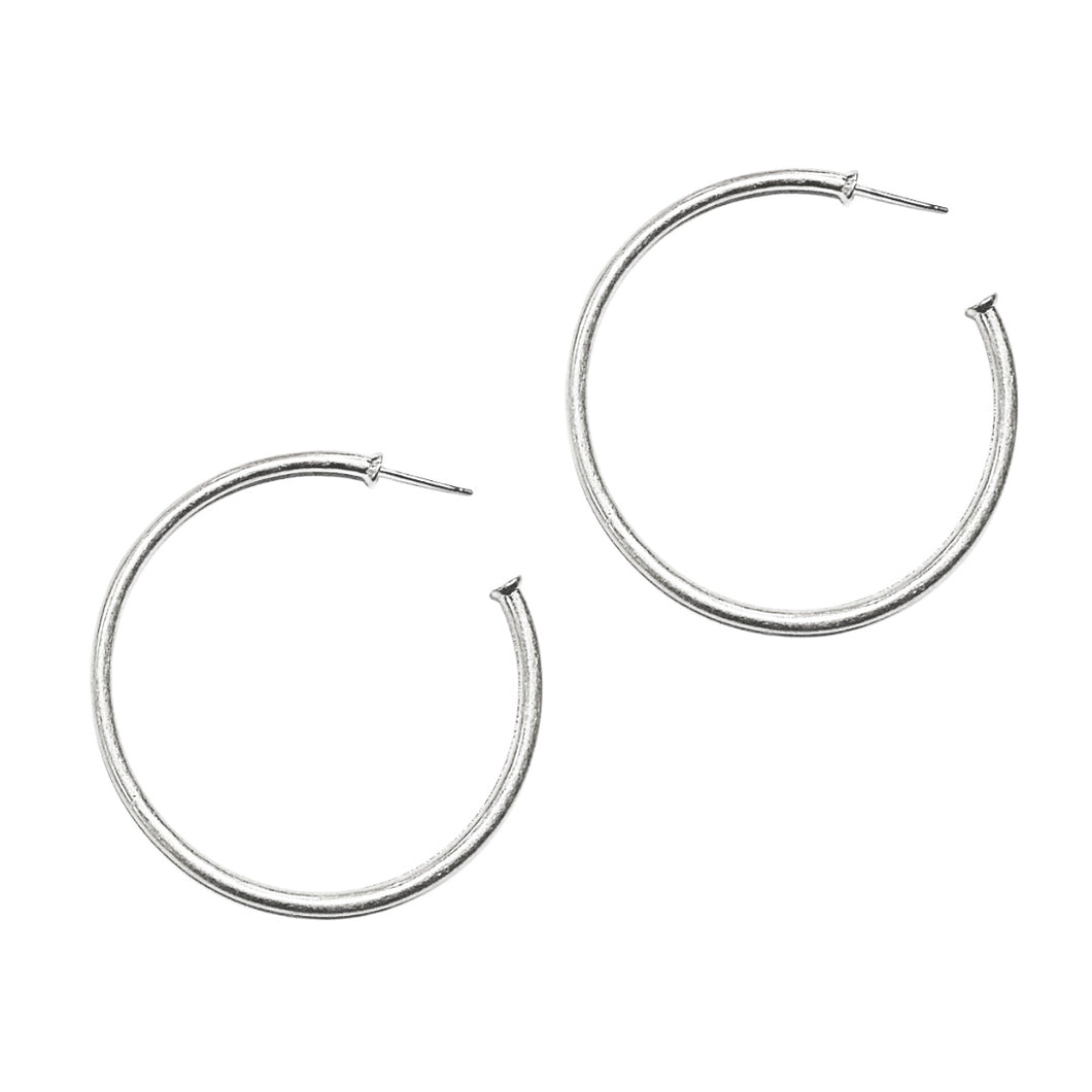 Matte Silver Skinny Hoop