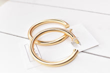 Load image into Gallery viewer, Large Matte Gold Hoop